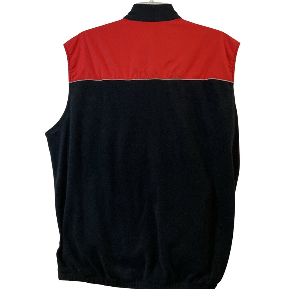 Vintage No‎ Fear Vest Y2K Moto Red Black Zip Up Mens XL Gorpcore Skate - Picture 3 of 6